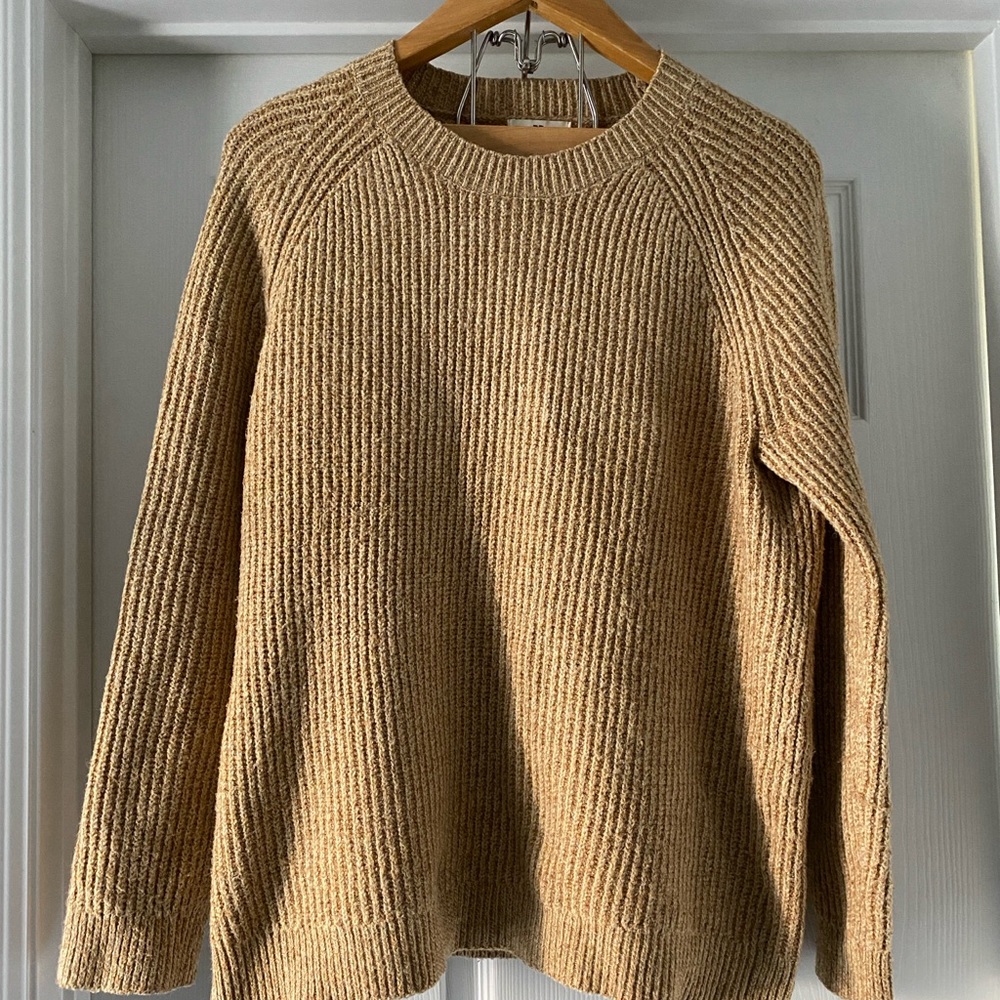 BP Tan Crewneck Ribbed Sweater Womens M